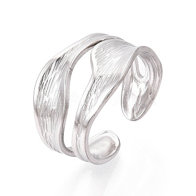 Non-Tarnish 304 Stainless Steel Cuff Ring RJEW-N038-112P-1