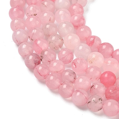 Natural Rose Quartz Dyed Beads Strands G-B046-07-6MM-1