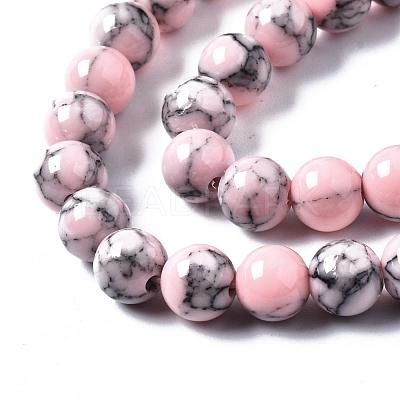 Dyed Synthetic Turquoise Gemstone Bead Strands TURQ-R032-6mm-XSS04-1