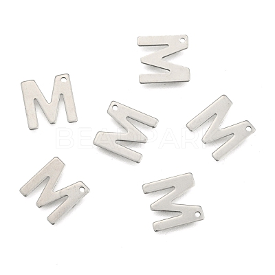 Tarnish Resistant 304 Stainless Steel Letter Charms X-STAS-O072-M-1