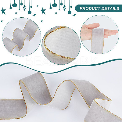 9M Single Face Velvet Ribbon with Gold Edge OCOR-WH0092-09A-1