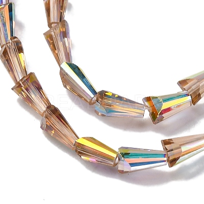 Transparent Electroplate Glass Beads Strands EGLA-H107-02A-AB02-1