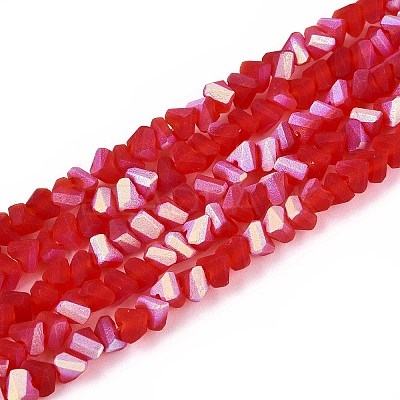 Frosted Transparent Glass Beads Strands GLAA-N054-4mm-06-1