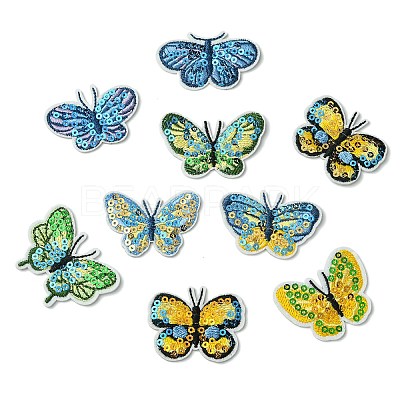 16Pcs 8 Styles Polyester Iron on Clothing Patches PATC-CJ0001-05-1