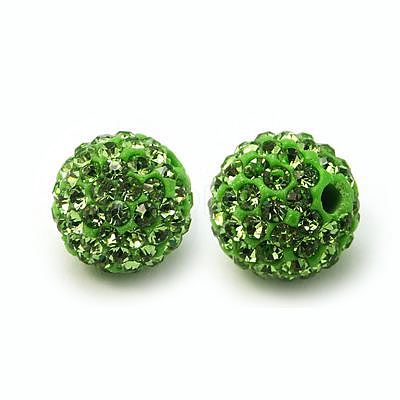 Polymer Clay Rhinestone Beads X-RB-C1438-12mm-A07-1