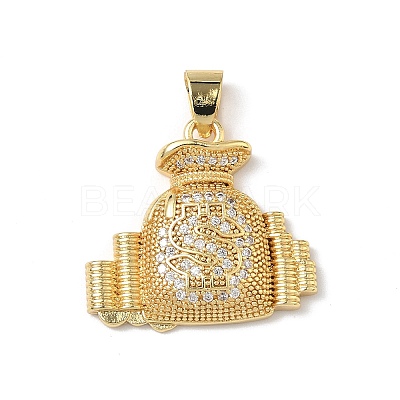 Micro Pave Clear Cubic Zirconia Pendants KK-L253-13G-04-1