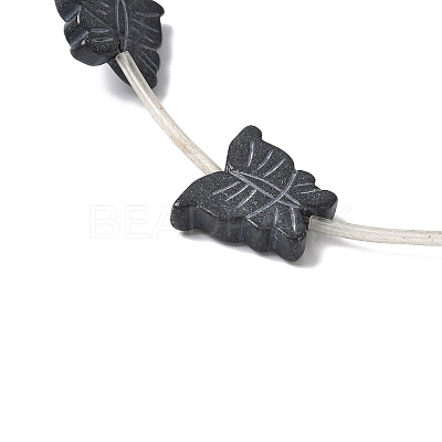 Natural Black Stone Beads Strands G-B136-A07-1