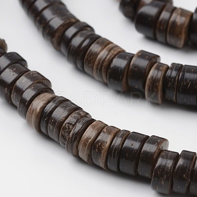 Dyed Natural Coconut Disc Bead Strands X-COCB-O003-07E-1