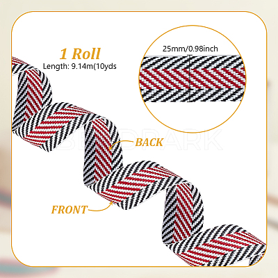 10 Yards Polycotton Ribbons OCOR-WH0070-185A-1