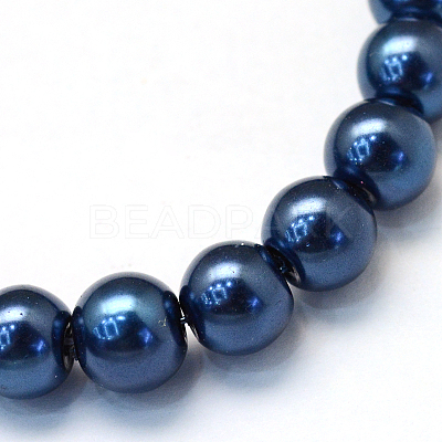 Baking Paint Pearlized Glass Pearl Round Bead Strands HY-Q003-6mm-15-1