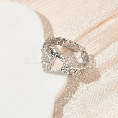 304 Stainless Steel Cuff Open Rings for Women RJEW-L341-05A-P-1