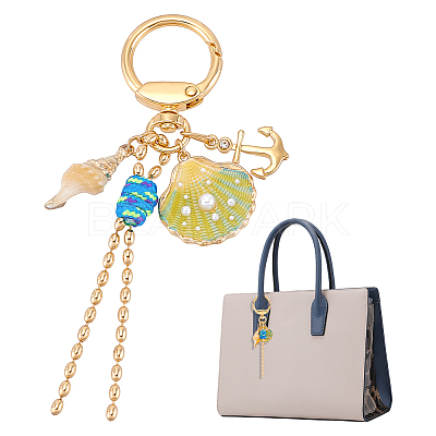 1Pc Zinc Alloy Shell Shape Keychains KEYC-NB0001-83-1