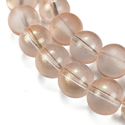 Frosted Transparent Glass Bead Strands GLAA-P065-10mm-05-1