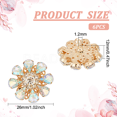 6Pcs Acrylic Rhinestone Buttons DIY-FG0004-60B-1