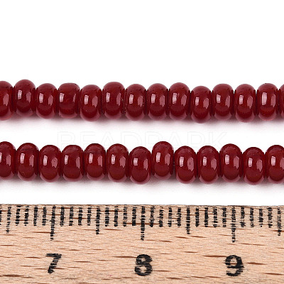 Opaque Solid Color Glass Beads Strands GLAA-ZX008-4mm-18O-1