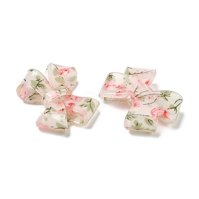 Transparent Printed Acrylic Cabochons OACR-M008-01C-1