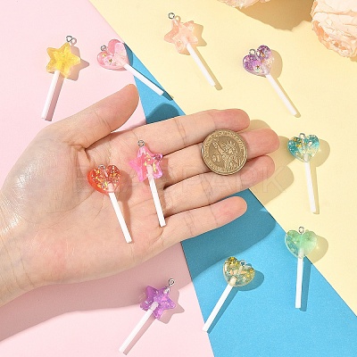 11Pcs Resin Pendants RESI-YW0005-45-1