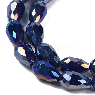 Opaque Solid Color Electroplate Glass Beads Strands EGLA-N013-P10mm-B03-1