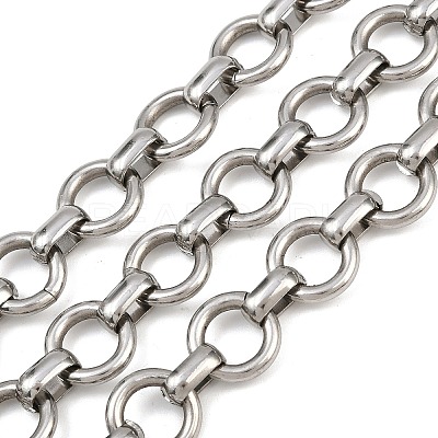 304 Stainless Steel Ring Link Chains CHS-G044-01P-1