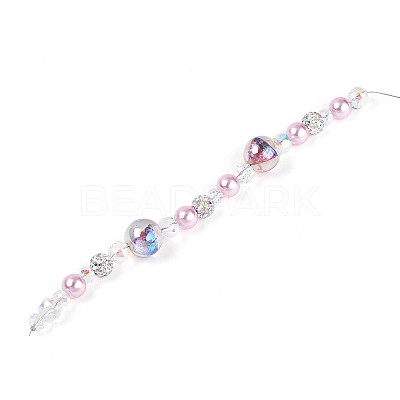Glass and Acrylic and Imitation Pearl and Rhinestone Beads Strands MAK-T011-06E-1