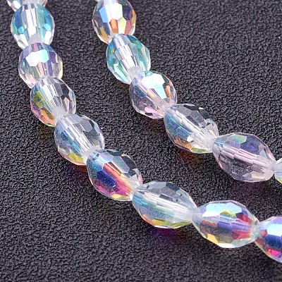 Electroplate Glass Beads Strands GC886Y-3-1