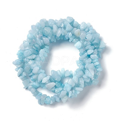 Natural White Jade Chip Beads Strands X-G-G905-02-1