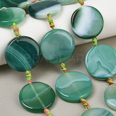 Natural Banded Agate Coin Beads Strands GG-CBAE0EB-06C-1