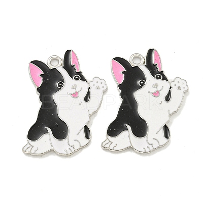 Rack Plating Alloy Enamel Pendants ENAM-Z014-01P-09-1