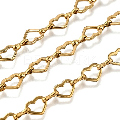 Ion Plating(IP) 304 Stainless Steel Heart Link Chains CHS-S012-18G-1