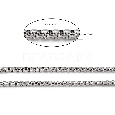 Tarnish Resistant 304 Stainless Steel Box Chains CHS-K001-37B-1