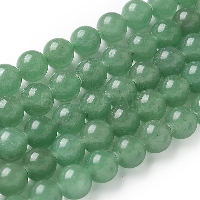 Natural Green Aventurine Round Beads Strands G-S150-8mm-1-1