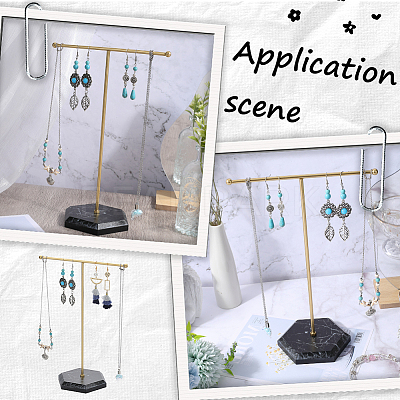 1 Set Golden Plated T Bar Iron Key Storage Jewelry Rack ODIS-SC0001-03A-1