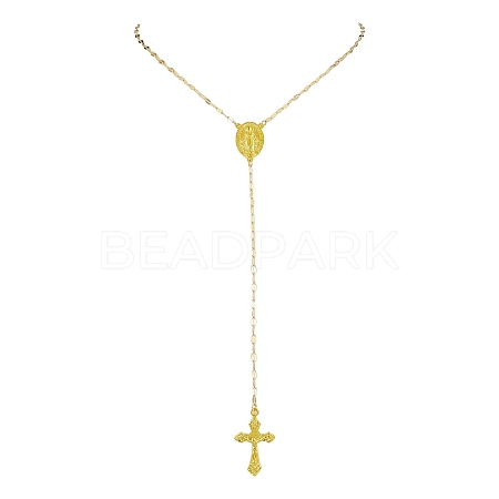 Alloy Cross Pendant Necklaces for Women NJEW-JN04799-1