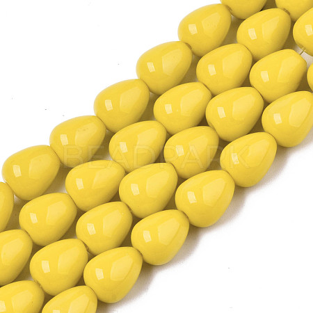 Opaque Solid Color Glass Beads Strands GLAA-R217-05-A01-1
