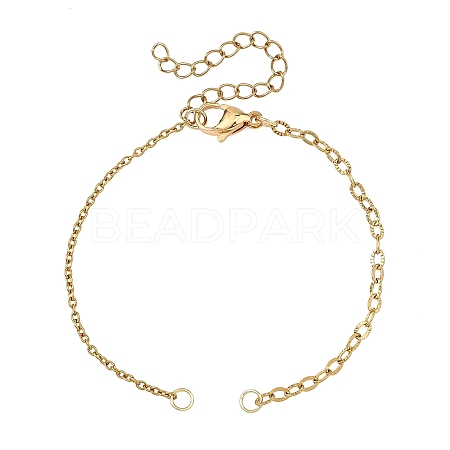 304 Stainless Steel Cable Chain Bracelet Making AJEW-JB01638-1