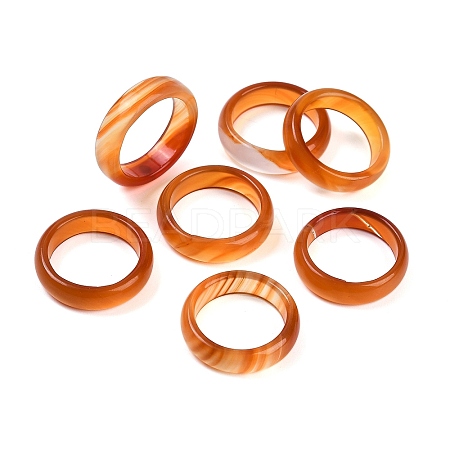 Dyed & Heated Natural Agate Finger Rings for Women RJEW-Z075-02G-1