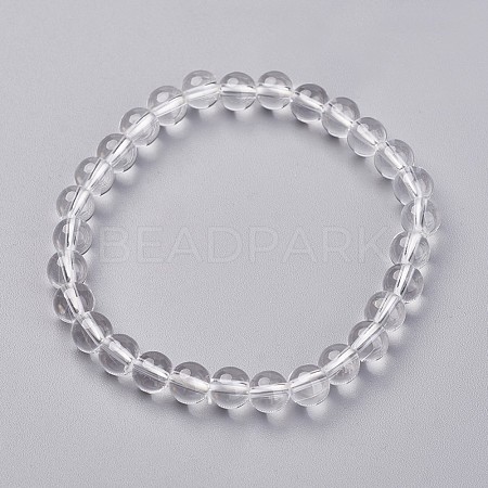 Natural Quartz Crystal Stretch Bracelets G-N0268-01-1