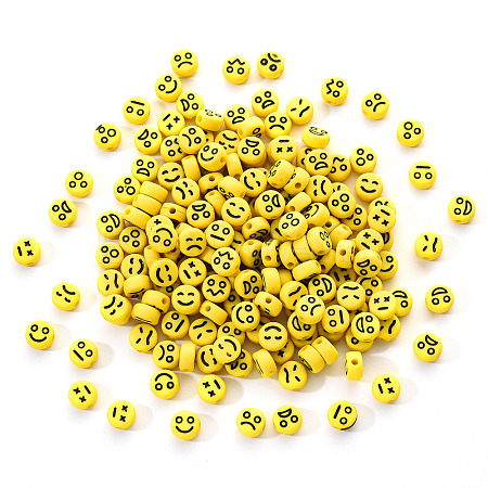 Opaque Acrylic Beads MACR-YW0001-22L-1