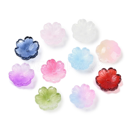 Transparent Spray Paint Glass Beads X-GLAA-H035-04-1