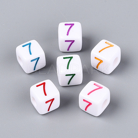 Opaque Acrylic European Large Hole Beads SACR-N020-01A-08-1