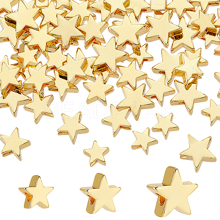 60Pcs 3 Styles Brass Spacer Beads KK-PH0006-61B-1