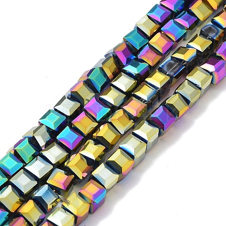 Electroplate Glass Beads Strands EGLA-D018-6x6mm-74-1