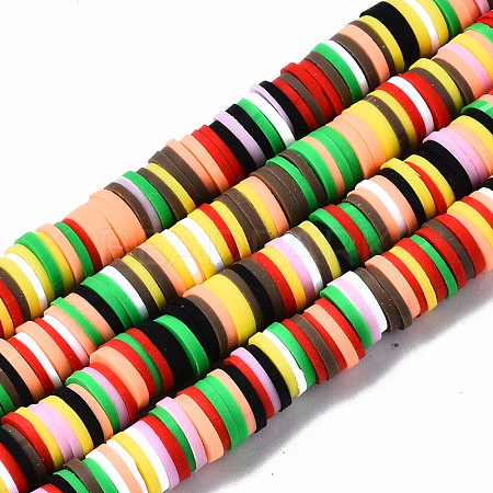 Handmade Polymer Clay Beads Strands CLAY-R089-8mm-149-1