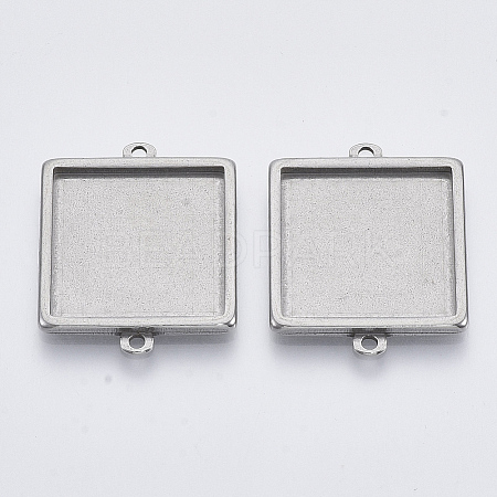 Tarnish Resistant 304 Stainless Steel Cabochon Connector Settings X-STAS-R101-05A-1