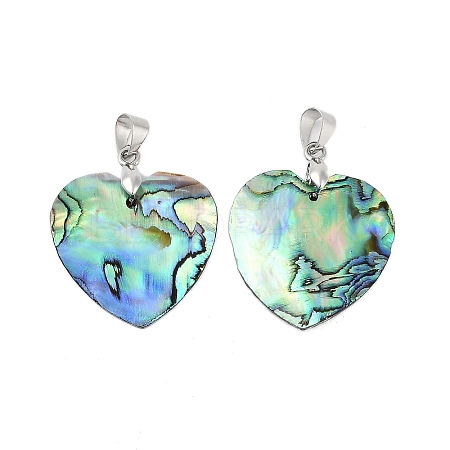 Natural Abalone Shell/Paua Shell Pendants SSHEL-M024-01-1