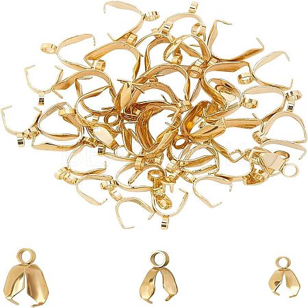 304 Stainless Steel Pendant Pinch Bails STAS-UN0005-04G-1