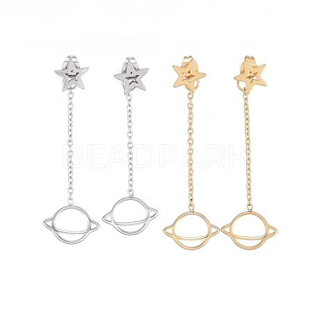 304 Stainless Steel Chain Tassel Earrings EJEW-I248-02-1