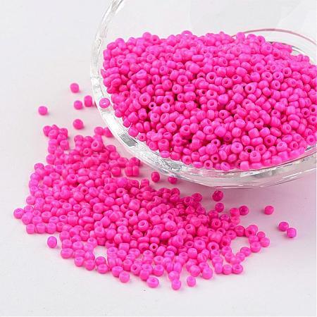 12/0 1.5~2mm Baking Paint Glass Seed Beads Loose Spacer Beads X-SEED-S001-K24-1