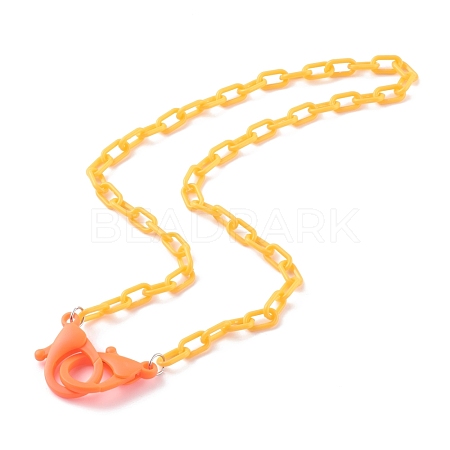 Personalized Opaque Acrylic Cable Chain Necklaces NJEW-JN03432-10-1