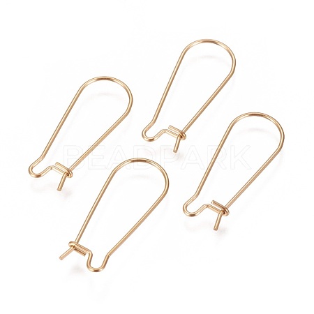 Ion Plating(IP) 304 Stainless Steel Hoop Earrings Findings Kidney Ear Wires STAS-L216-22B-G-1